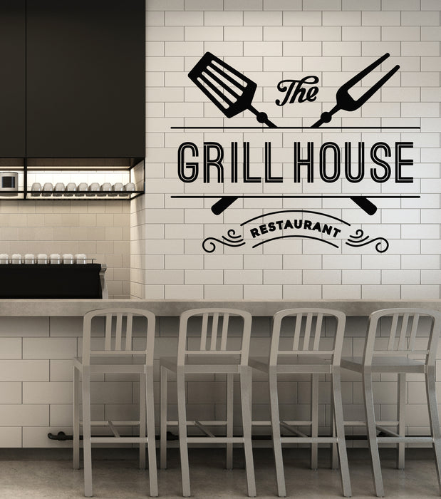 Vinyl Wall Decal Restaurant Meat Beef Forks Grill House Menu Steak Stickers Mural (g6195)