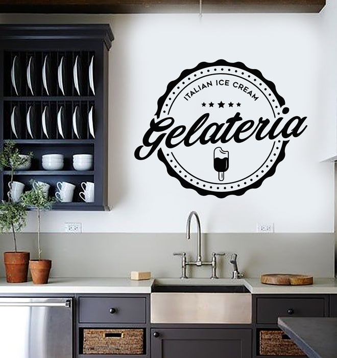 Vinyl Wall Decal Kitchen Cafe Italian Ice Cream Gelateria Desert Stickers Mural (g4536)