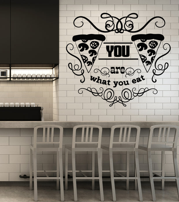 Vinyl Wall Decal Kitchen Phrase Pizza Slice Pizzeria Store Stickers Mural (g5884)