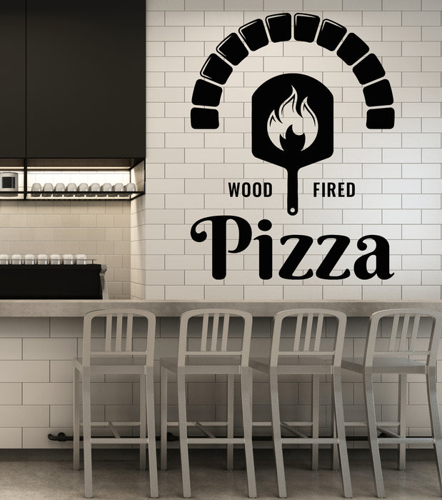 Vinyl Wall Decal Pizza Wood Fired Kitchen Pizzeria Tasty Food Stickers Mural (g7198)