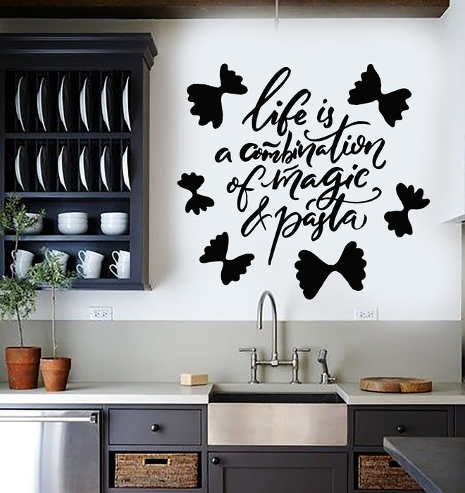 Vinyl Wall Decal Pasta Italian Restaurant Kitchen Quote Words Stickers Mural (g2931)