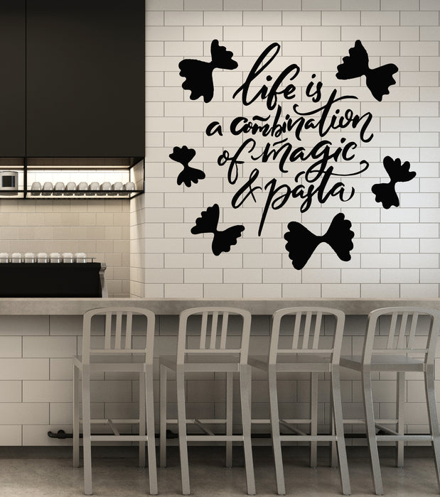 Vinyl Wall Decal Pasta Italian Restaurant Kitchen Quote Words Stickers Mural (g2931)