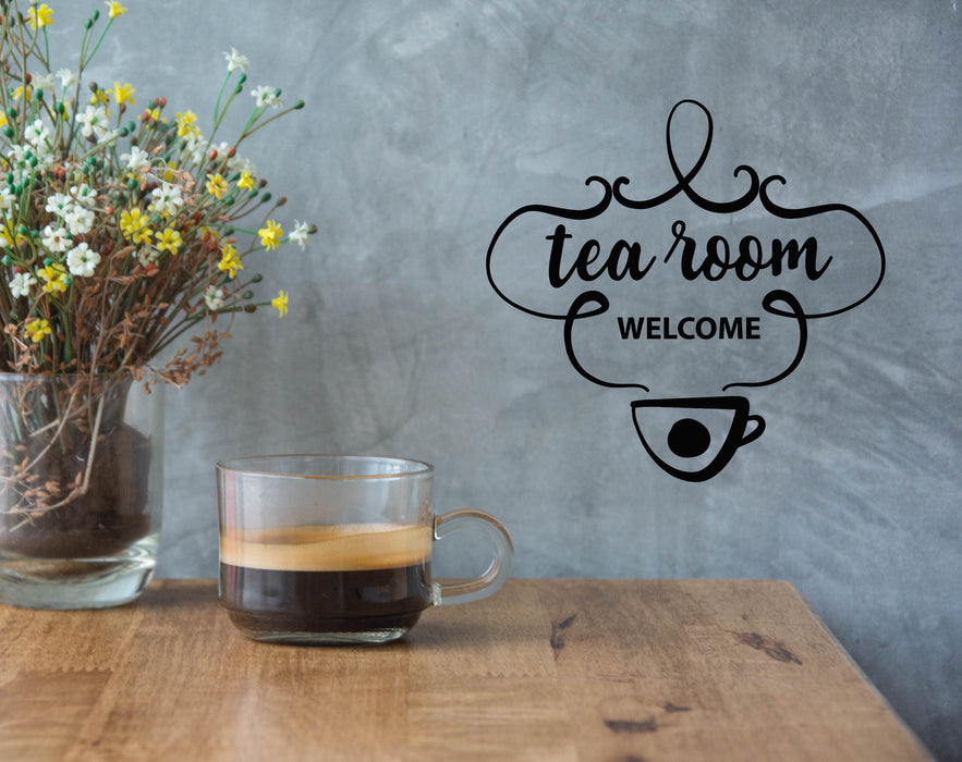 Vinyl Wall Decal Kitchen Tea Room Welcome Tea Cup House Stickers Mural (g6465)