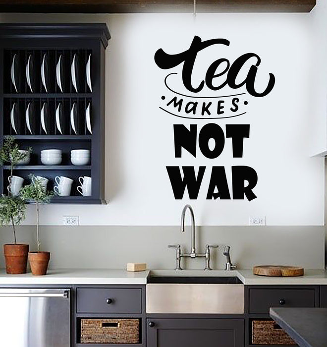 Vinyl Wall Decal Tea Time Kitchen Phrase Decor Home Dining Room Stickers Mural (g5820)
