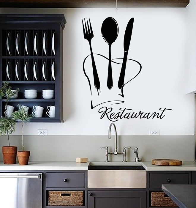 Vinyl Wall Decal Restaurant Fork Knife Spoon Kitchen Tools Stickers Mural (g4945)