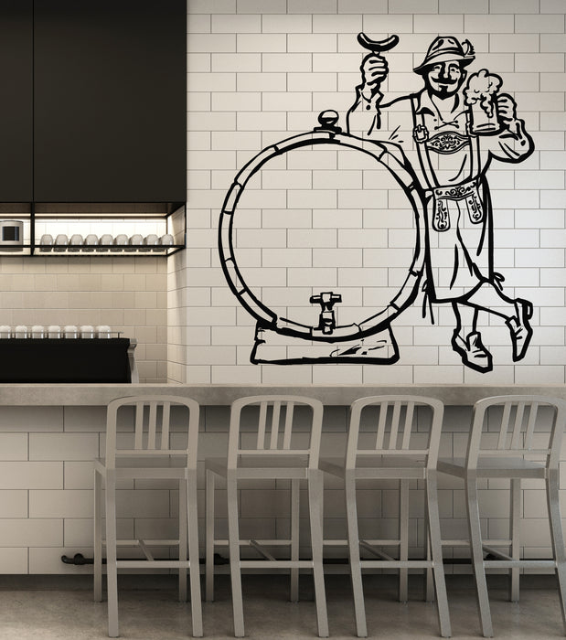 Vinyl Wall Decal Barrel Mug Beer House Kitchen Drinking Stickers Mural (g5188)