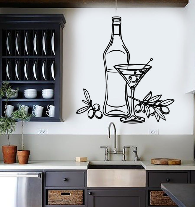 Vinyl Wall Decal Glass Alcohol Drink Bottle Bar Kitchen Decor Stickers Mural (g5908)
