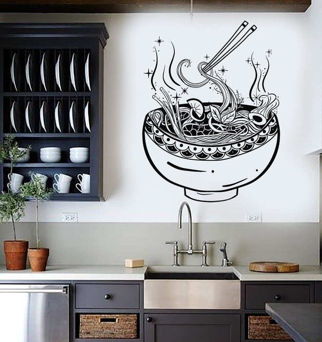 Vinyl Wall Decal Noodles Food Cuisine Cafe Kitchen Interior Stickers Mural (g5701)