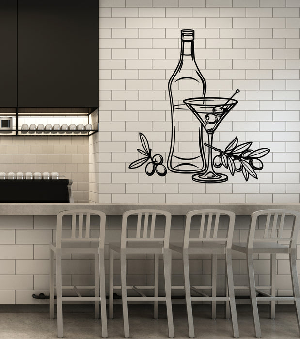 Vinyl Wall Decal Glass Alcohol Drink Bottle Bar Kitchen Decor Stickers Mural (g5908)