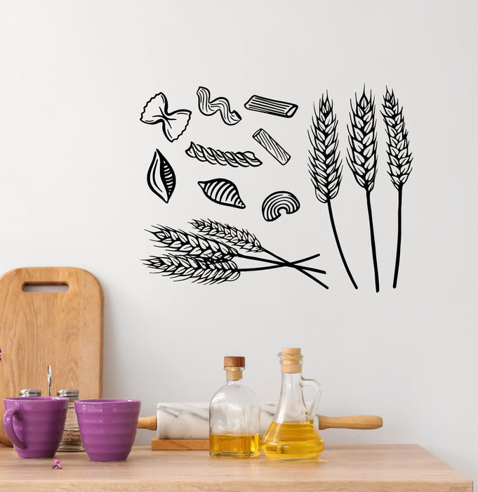 Vinyl Wall Decal Bakery Shop Ears Wheat Grain Kitchen Art Stickers Mural (g7194)