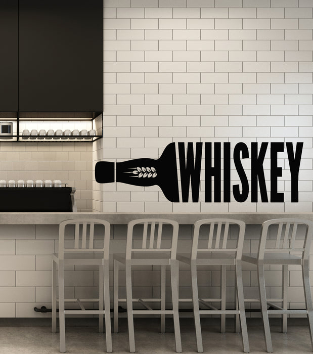 Vinyl Wall Decal Cafe Bar Drinking Collection Night Club Whiskey Bottle Stickers Mural (g7010)