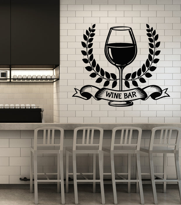 Vinyl Wall Decal Kitchen Wine Glass Bar Pub Dinner Room Stickers Mural (g6271)