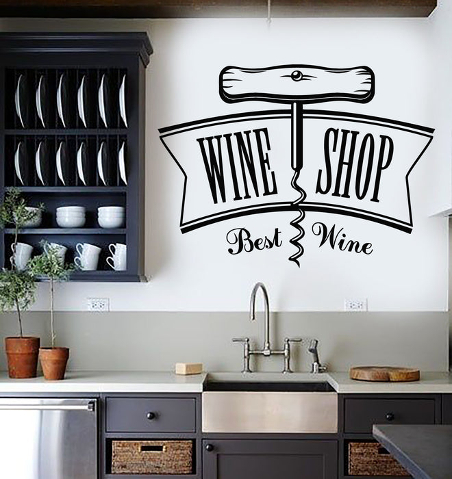 Vinyl Wall Decal Kitchen Drink Best Wine Shop Bottle Opener Stickers Mural (g5245)