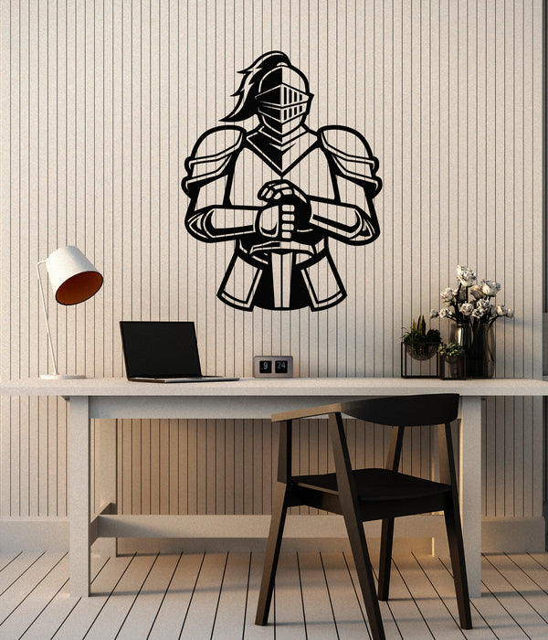 Vinyl Wall Decal Medieval Knight Armor Sword Boys Room Man Cave Decor Stickers Mural (ig6129)