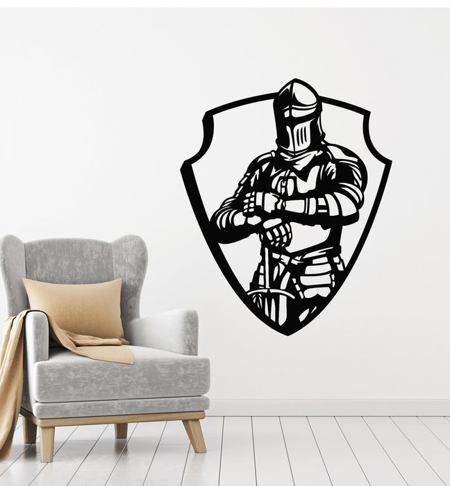 Vinyl Wall Decal Shield Warrior Knight Sword Military Decor Stickers Mural (g4685)