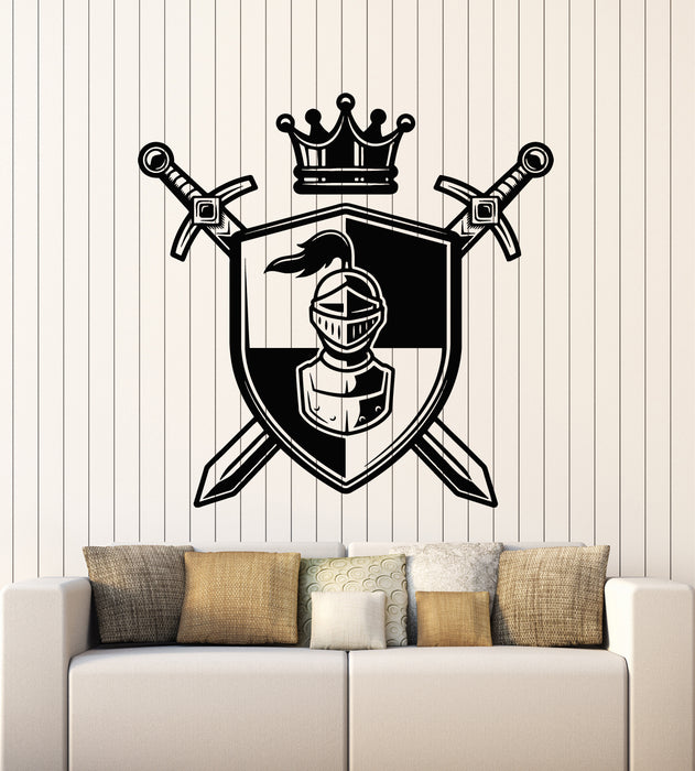 Vinyl Wall Decal Shield Swords Medieval Knight Warrior Stickers Mural (g5400)
