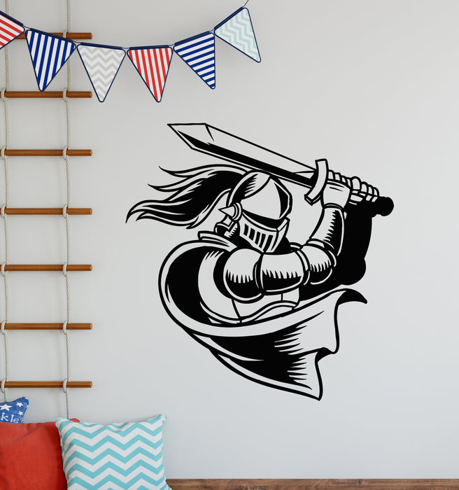 Vinyl Wall Decal Medieval Knight Sword Warrior Interior Stickers Mural (g5667)