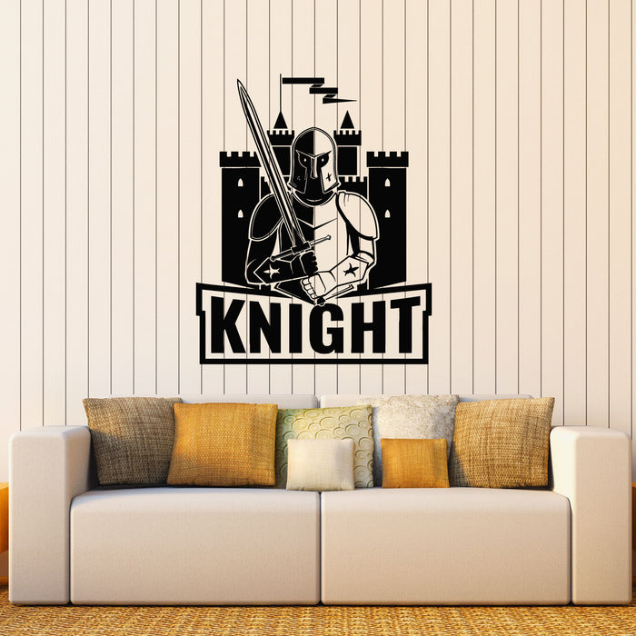 Vinyl Wall Decal Knight Historical Club Armor Sword History Castle Stickers Mural (g8085)