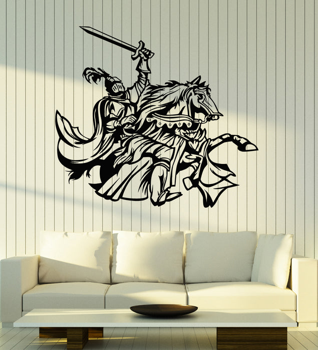 Vinyl Wall Decal Medieval Knight Horse Armor Tournament Stickers Mural (g7836)