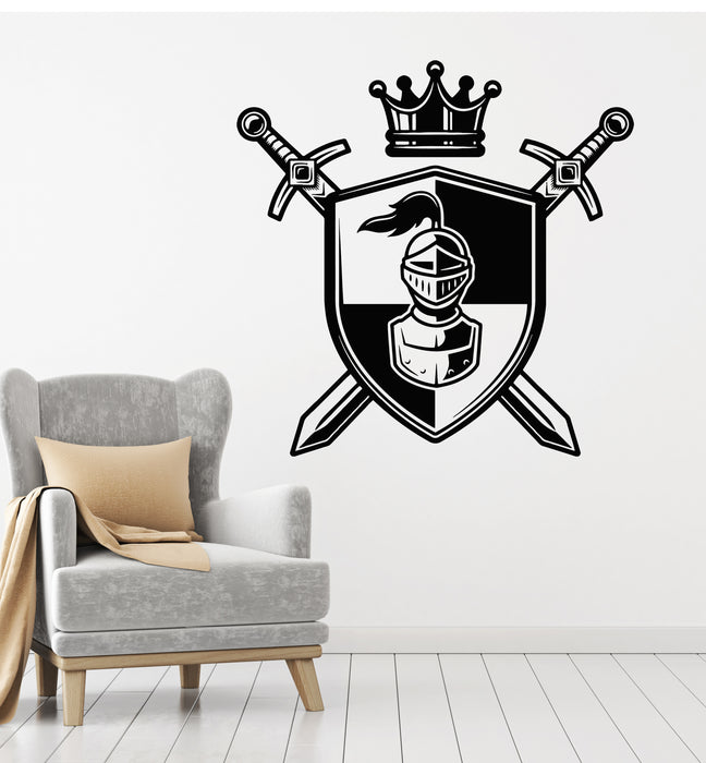 Vinyl Wall Decal Shield Swords Medieval Knight Warrior Stickers Mural (g5400)