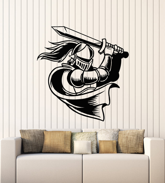 Vinyl Wall Decal Medieval Knight Sword Warrior Interior Stickers Mural (g5667)