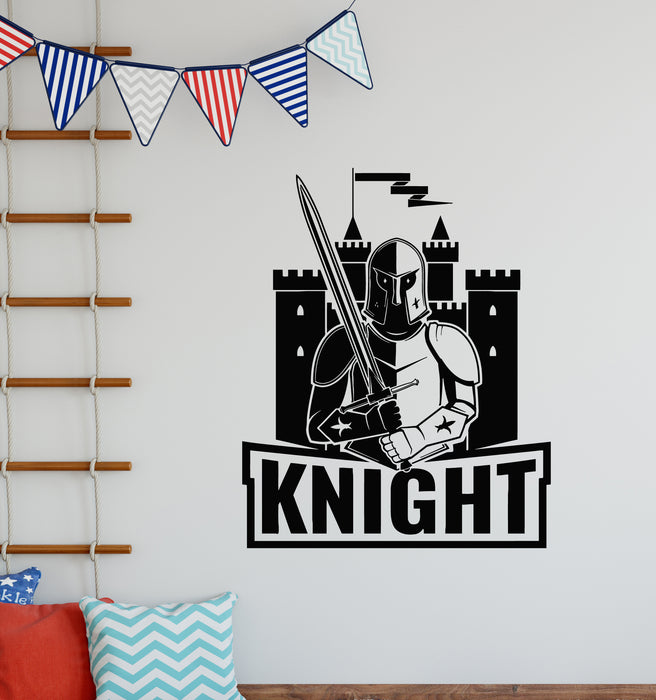 Vinyl Wall Decal Knight Historical Club Armor Sword History Castle Stickers Mural (g8085)