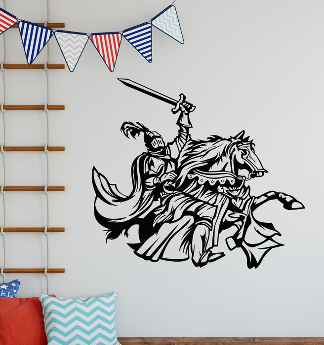 Vinyl Wall Decal Medieval Knight Horse Armor Tournament Stickers Mural (g7836)