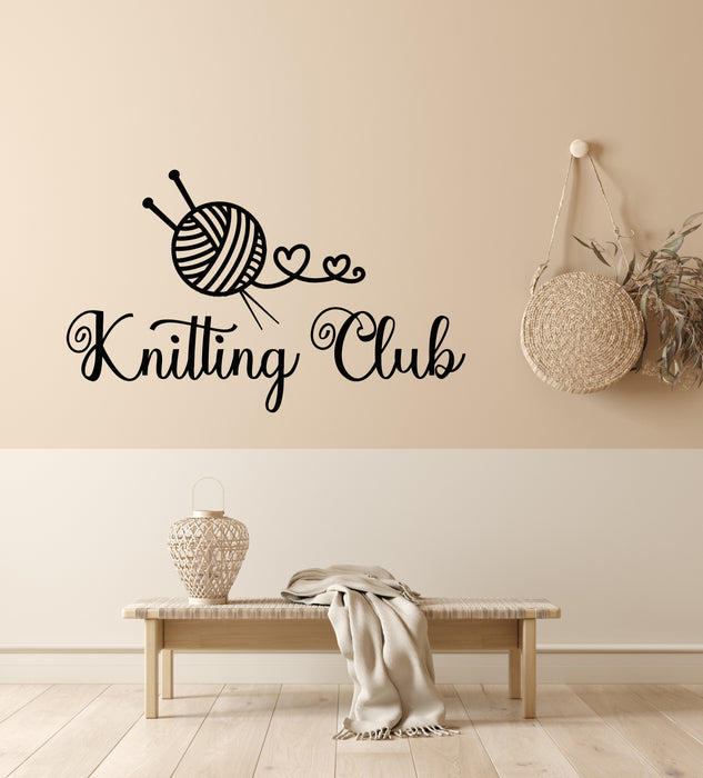 Виниловые наклейки на стену Knitting Club Handmade Clew Рукоделие Наклейки Mural (g7267)