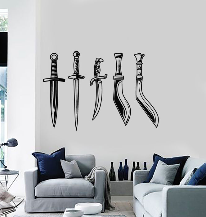 Vinyl Wall Decal Dagger Knife Sword Edged Weapons Decor Stickers Mural (g5957)