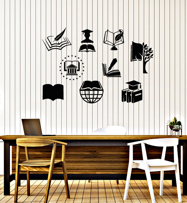 Vinyl Wall Decal Knowledge Study School Classroom Books Stickers Mural (g7320)