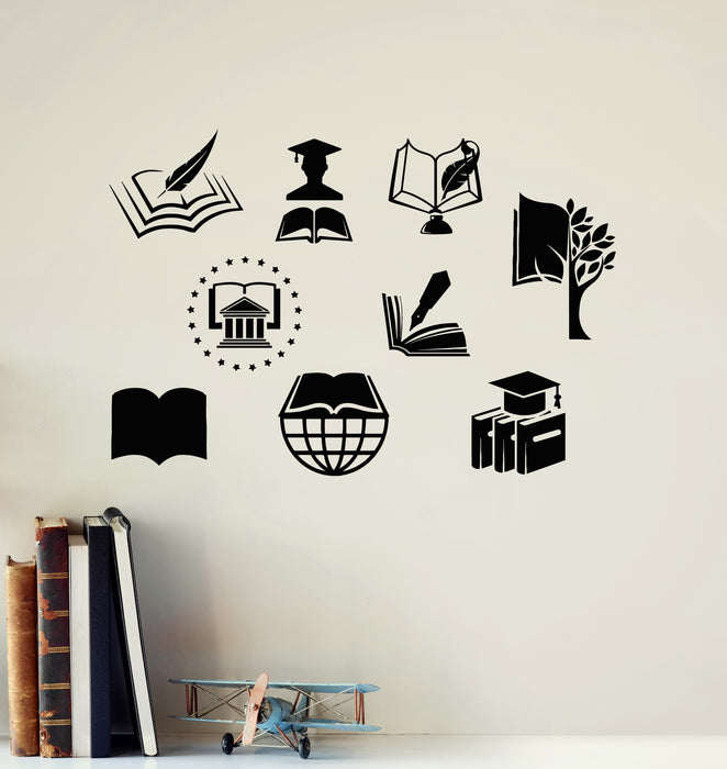 Vinyl Wall Decal Knowledge Study School Classroom Books Stickers Mural (g7320)