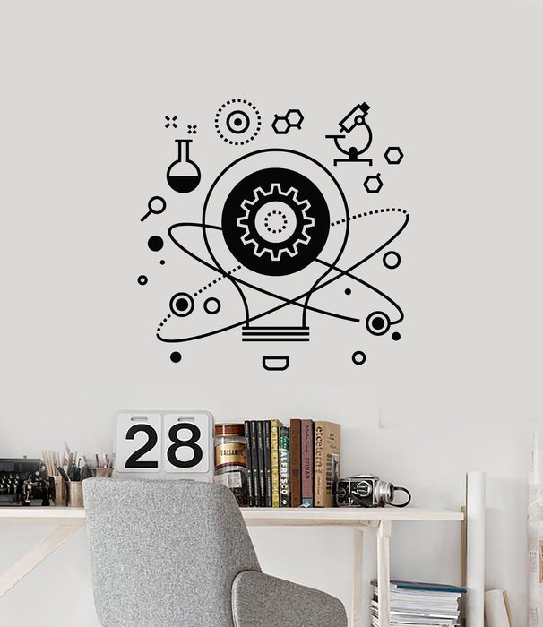 Vinyl Wall Decal Gears Lab School Science Class Study Room Stickers Mural (g1173)