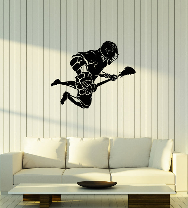 Autocollant mural en vinyle pour joueur de crosse, salle de jeux sportive, autocollants d'intérieur (ig5988)