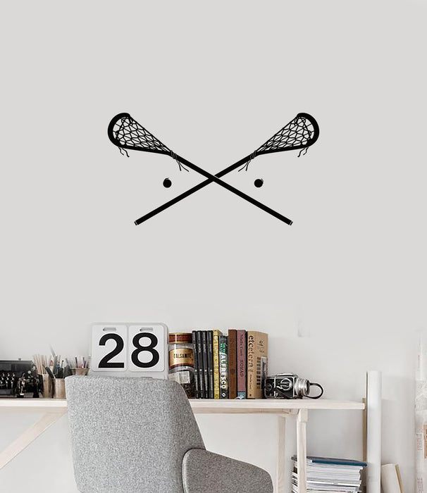 Vinyl Wall Decal Lacrosse Stick Sports Room Decoration Home Interior Stickers Mural (ig5897)