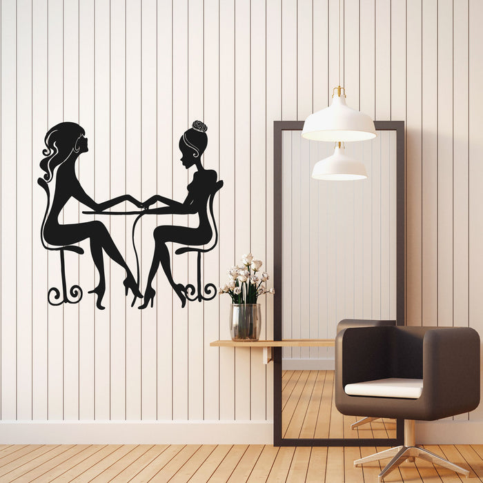 Ladies Wall Vinyl Decal Cafe Decor Silhouette Talk Sexy Girls Stickers Mural (k306)