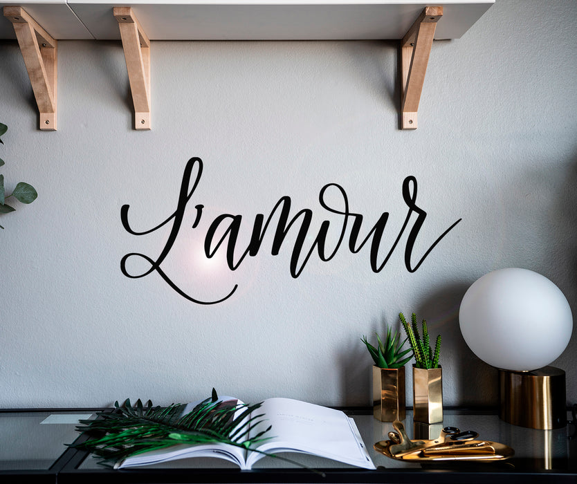 Vinyl Wall Decal L'amour Letters Love Romance Decor Stickers Mural 22.5 in x 10 in gz174