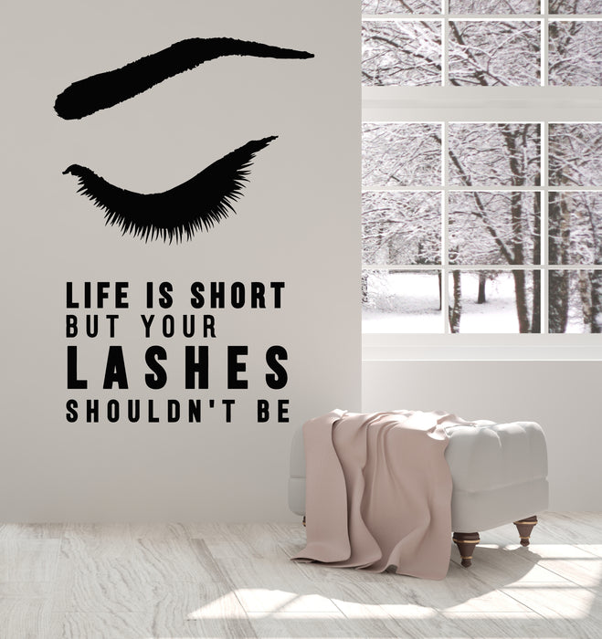 Vinyl Wall Decal Eyelashes Quote Fashion Beauty Salon Stickers Mural (g315)