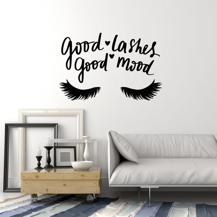 Vinyl Wall Decal Big Eyelashes Beauty Salon Quote Saying Fashion Decor Stickers Mural (g862)