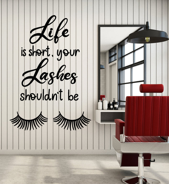 Vinyl Wall Decal Funny Quote Lashes Makeup Beauty Salon Stickers Mural (g1259)