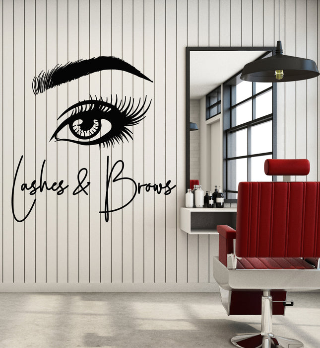 Vinyl Wall Decal Expressive Look Women Eyes Eyebrows Lashes Stickers Mural (g6109)