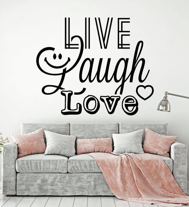 Vinyl Wall Decal Live Laugh Love Heart Positive Quote Decor Stickers Mural (g163)