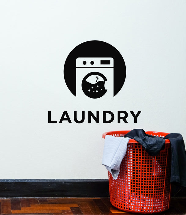 Vinyl Wall Decal Laundry Room Dry Cleaning Service Washing Bathroom Stickers Mural (g709)