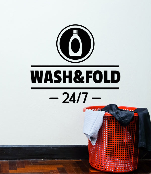 Vinyl Wall Decal Laundry Decor Wash Fold Cleaning Service Stickers Mural (g3001)