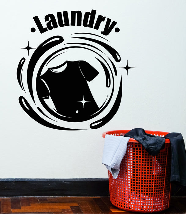 Vinyl Wall Decal Laundry Room Dry Cleaning Service Stickers Mural (g3014)