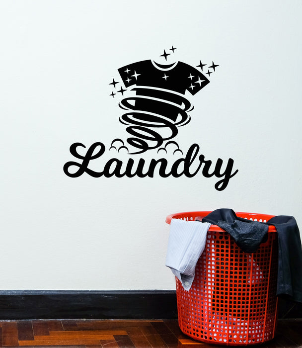 Vinyl Wall Decal Laundry Room Dry Clothes Cleaning T-shirt  Stickers Mural (g3608)