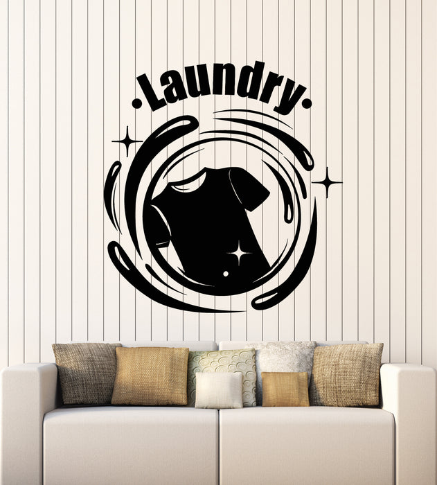 Vinyl Wall Decal Laundry Room Dry Cleaning Service Stickers Mural (g3014)