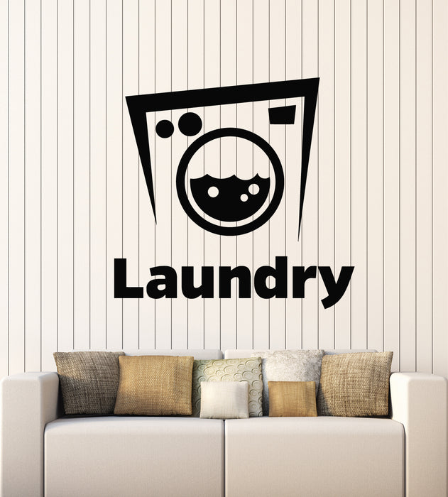 Vinyl Wall Decal Laundry Room Dry Cleaning Service Washing Machine Stickers Mural (g2966)