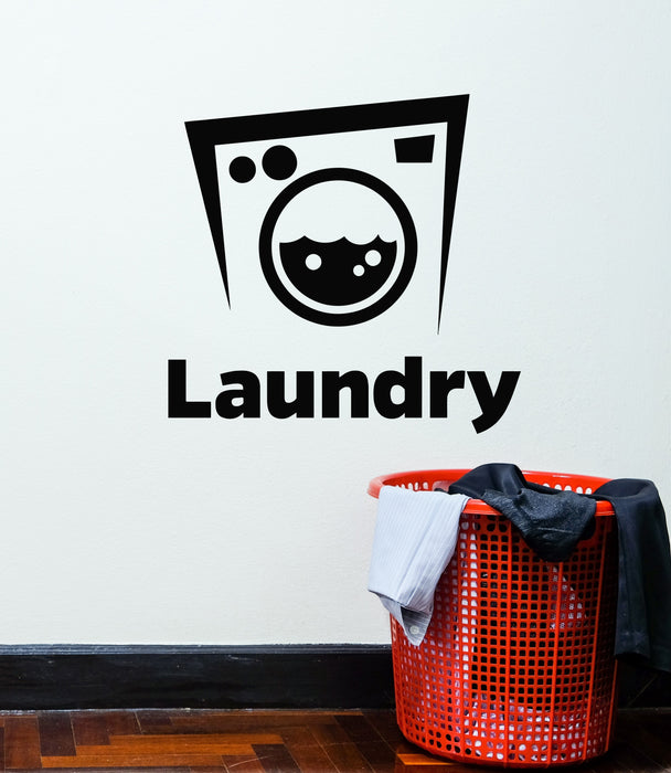 Vinyl Wall Decal Laundry Room Dry Cleaning Service Washing Machine Stickers Mural (g2966)