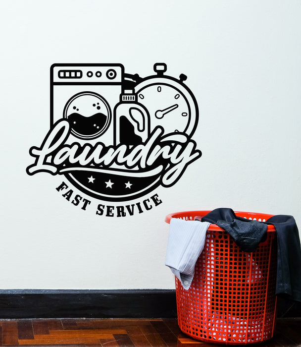 Vinyl Wall Decal Fast Service Laundry Dry Cleaning Room Stickers Mural (g6239)
