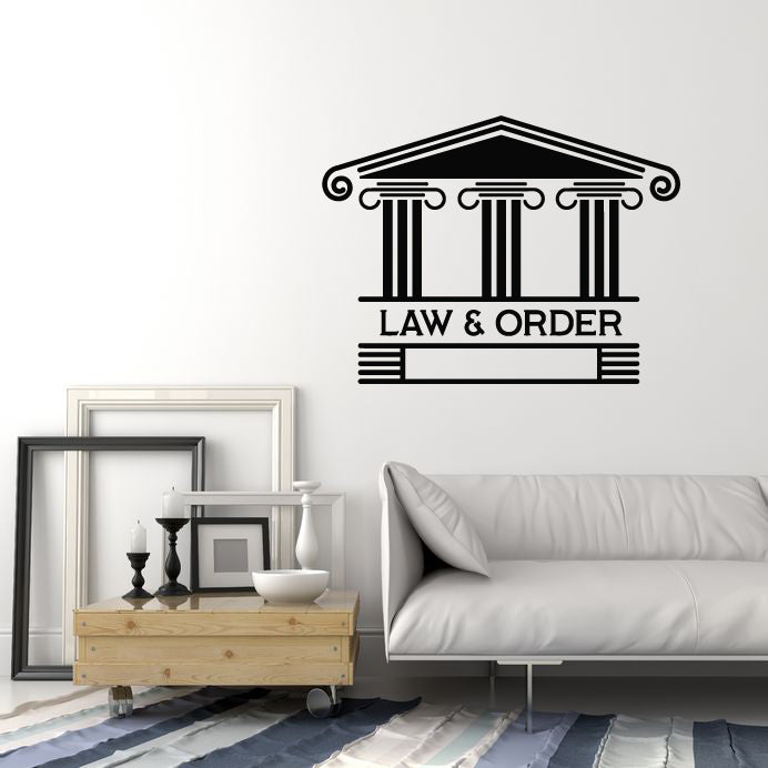 Vinyl Wall Decal Lawyer Emblem Law And Order Court Office Stickers Mural (g2032)